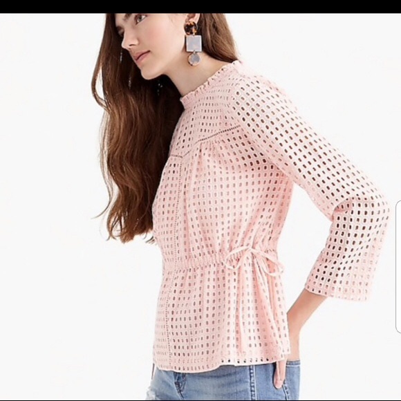 J.CREW POINT SUR EYELET PEPLUM TOP (10) - Picture 3 of 12